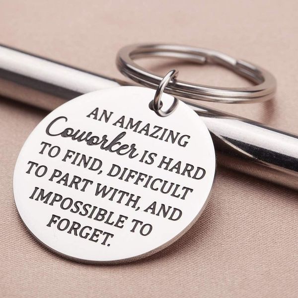 

10pieces/lot coworker keyring leaving gift for men women keychain-going away gifts new job key chain thank you for employees boss colleague, Silver