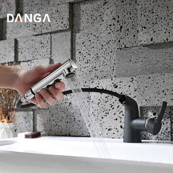 

in 1 bathroom faucet pull out basin sink tap brass black vanity faucets rotation washbasin water-tap single handle mixer taps
