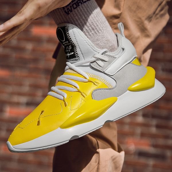 

mens casual shoes Breathable Running Shoes for Men Blade Cushioning Sneakers Outdoor Athletic Shoes Professional Training, Yellow