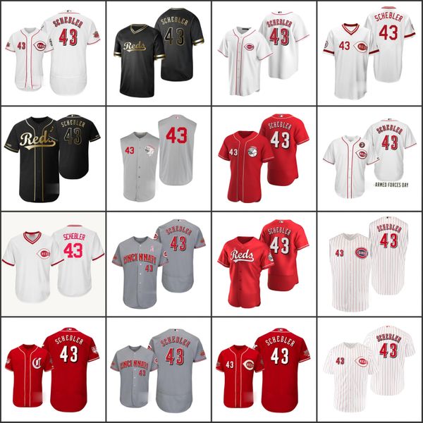 

cincinnati reds men 43 scott schebler women youth jersey, Black;red