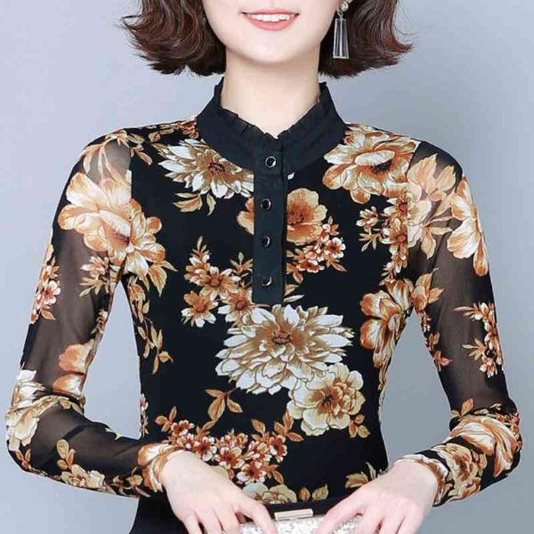 

blusas mujer de moda long sleeve women shirts floral print blouse plus size women blusas womens and blouses b994 210602, White
