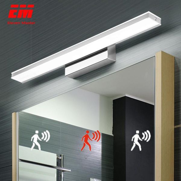

mirror light 42-52cm pir motion sensor waterproof modern cosmetic acrylic wall lamp for bathroom sconce zjq0005