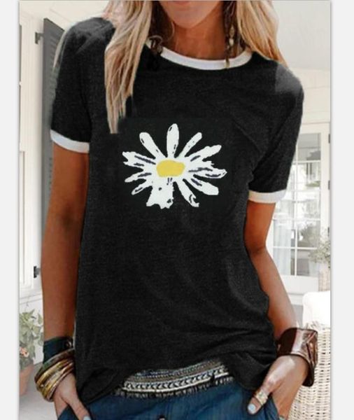 

women's t-shirt women clothing floral graphic tees t shirt o neck short sleeve casual female harajuku, White