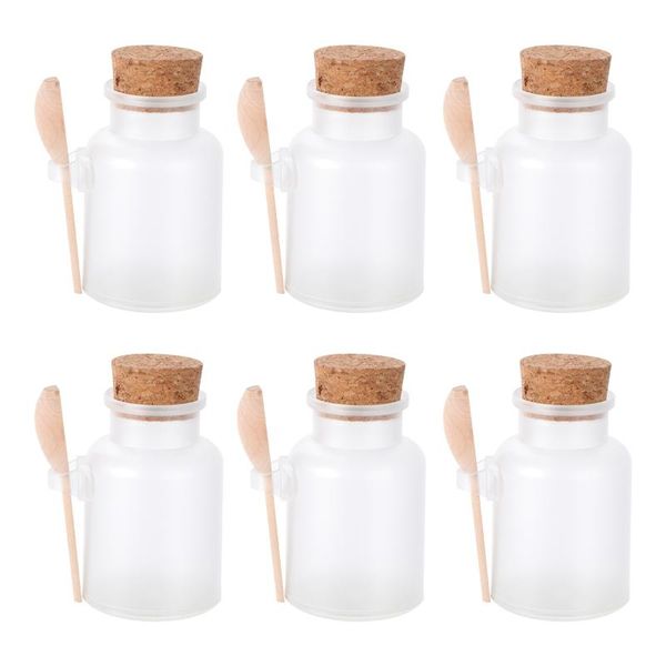 

storage bottles & jars 6pcs frosted empty plastic bottle bath salt shaker food powder seasoning nut holder refillable container pot jar for