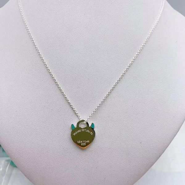 

chains original 1:1 925 sterling silver classic exquisite heart-shaped bullish soaring necklace, ladies logo luxury holiday gift
