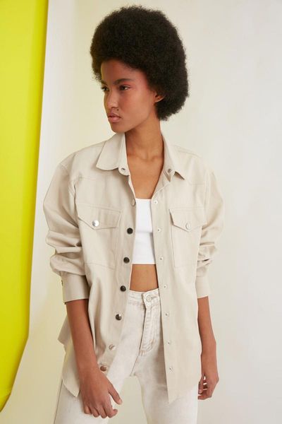 

women's jackets trendyol arched jacket twoss21ce0256, Black;brown