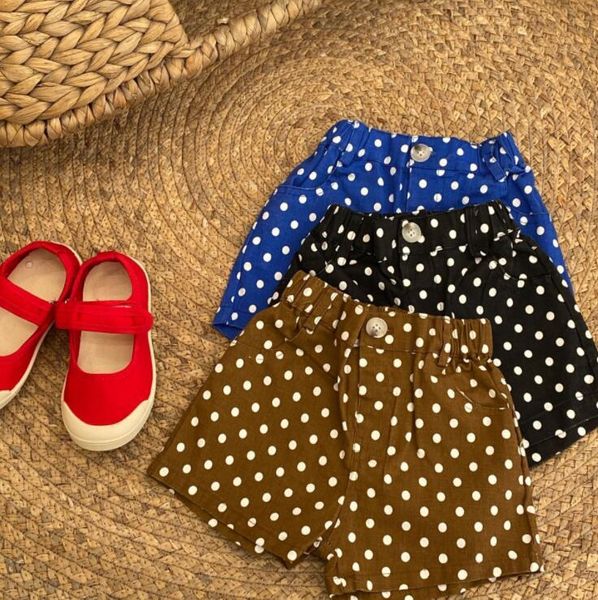 

shorts 2021 arrival girls dots summer fashion kids 2-7 years co415, Black