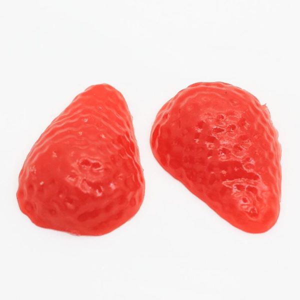 

decorative objects & figurines 10/50pcs loose artificial red strawberry fruit style half bead mini 3d craft diy cabochon stickers