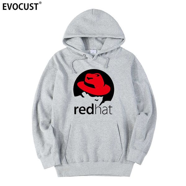 

men's and women's hooded sweatshirt, redhat linux, little red riding hood, unisex, combed cotton, Black