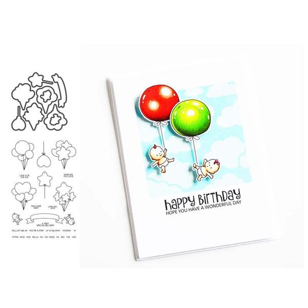 

painting supplies jc metal cutting dies and clear stamps happy birthday balloon for scrapbooking craft stencil card make sheet mould d