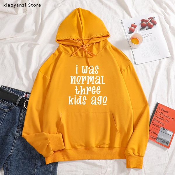 

women's hoodies & sweatshirts i was normal three kids ago print women cotton casual funny pullovers for young lady girl hipster -368, Black