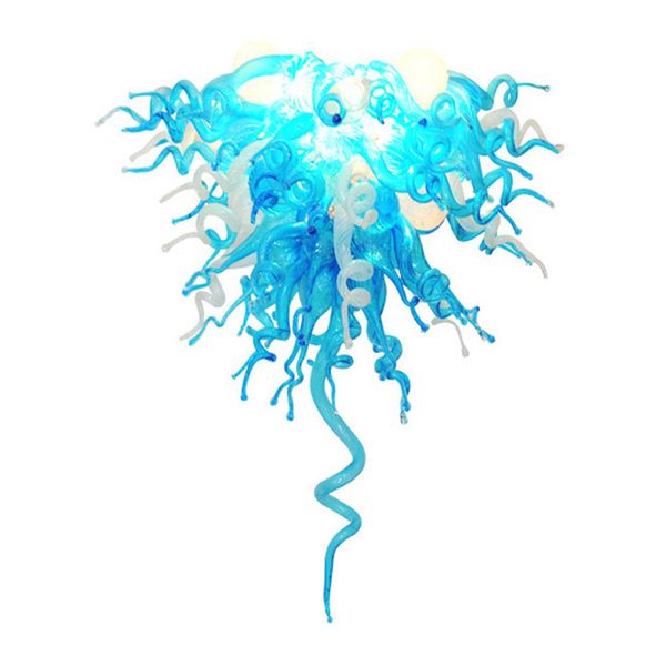 

art deco creative nordic lamps antique chandeliers hand blown murano glass chandelier european style living room blue and white color pendan