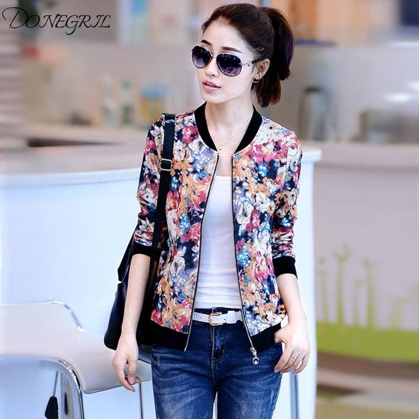 

women's jackets floral short baseball uniform thin section 2021 spring and autumn jacket slim slimming printed, Black;brown