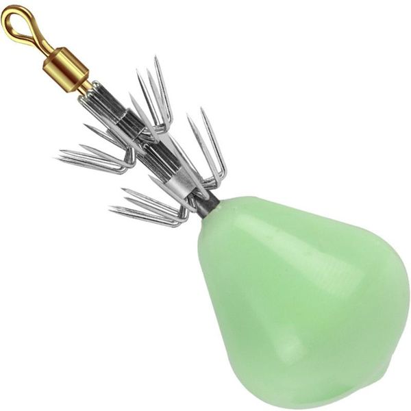 

fishing hooks noctilucent squid jig hook crank artificial jigs cuttlefish bait hard lure 6cm/60g with dual-layer sharp split