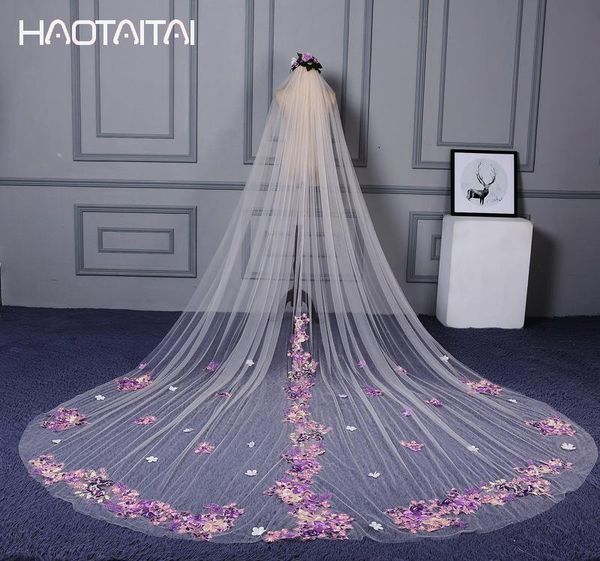 

bridal veils white wedding lace long veil 3m accessories 2021, Black