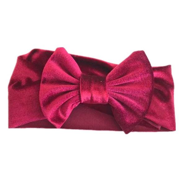

hair accessories girls solid turban bowknot 5inch big floppy velvet bow pleuche baby headband cross coral fleece, Slivery;white