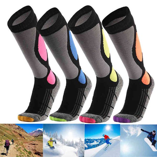 Winter Warme Thermische Ski Socken Männer Frauen Dicke Baumwolle Sport Snowboard Radfahren Skifahren Fußball Socken Thermosocks Beinlinge Socke 220105