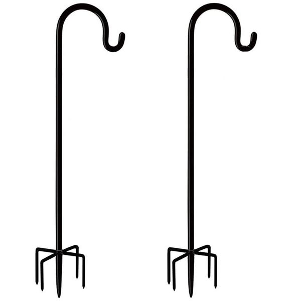 

hooks & rails shepherd hook plant hanger bird feeder pole garden tanding adjustable 2 pack,36 inches tall