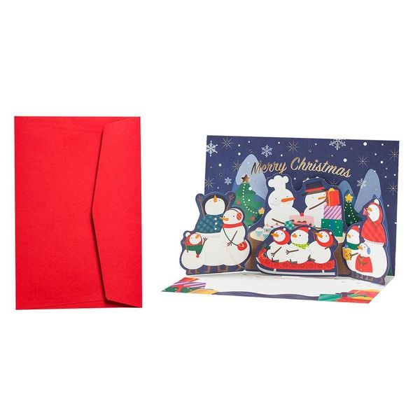 

up cards merry christmas origami paper cut postcards gift greeting car qx2e