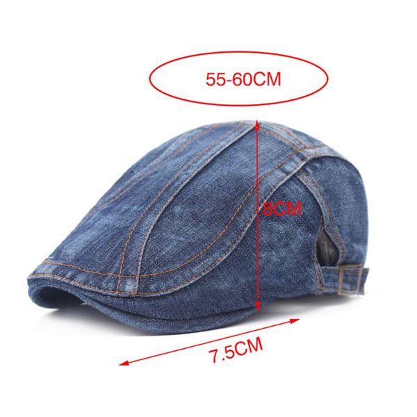 

visors adjustable plain denim beret for women men blank jean flat sboy cap spring summer sun hat, Blue;gray