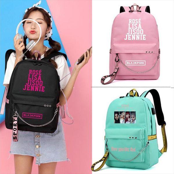 

kpop girl groups schoolbag backpack blink shoulder bag jisoo jennie lisa rosÃ© how you like that travel