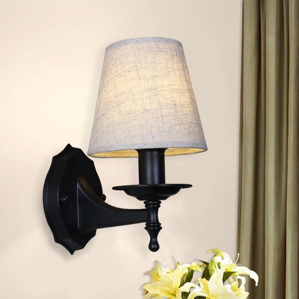 

vintage lamp american rural retro decoration lamps and bedroom e14 bulb corridor of the simple cloth cover wall