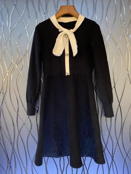 

casual dresses fall 2021 knitted dress 0927, Black;gray