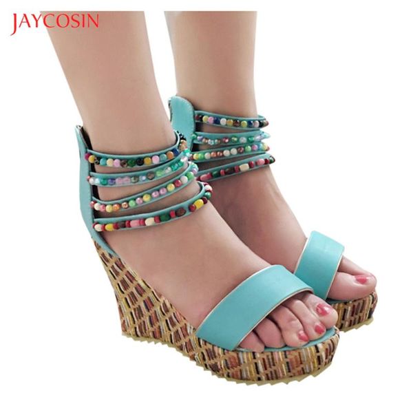 

dress shoes jaycosin summer women fashion multicolor string bead sandals casual women's rome zipper flip flops wedges, Black