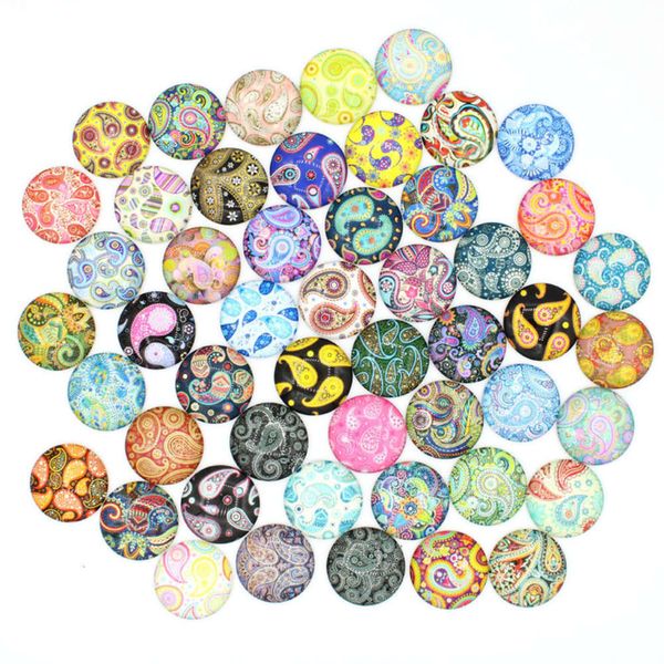

new glass face time decorative piece earrings diy accessories 6 ~ 40mm round, Black