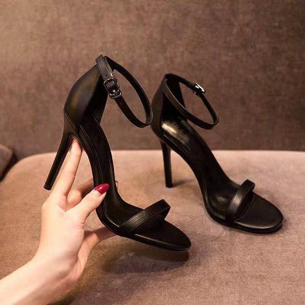 

women pumps ankle strap shoes for peep toe heels sandals party wedding woman high luxury black zapatos 456