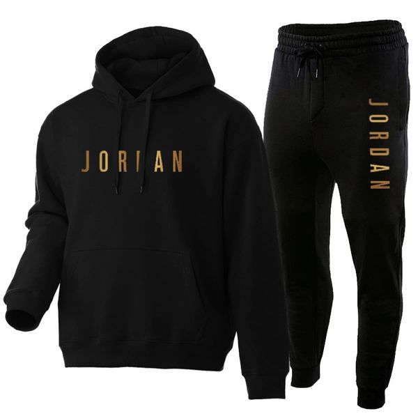 

fashion men's women's casual sweater and hoodie set, Black