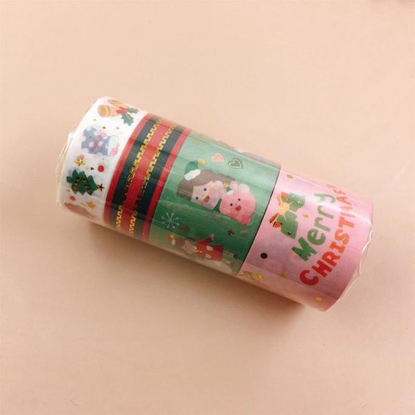 

gift wrap 4rolls/set bronzing christmas snowflake masking tape paper stickers hand account craft diy scrapbooking diary po decor