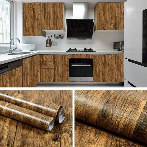

wallpapers oil proof 3d wooden wallpaper waterproof self adhesive matte wood grain stickers living room bedroom furniture home decors
