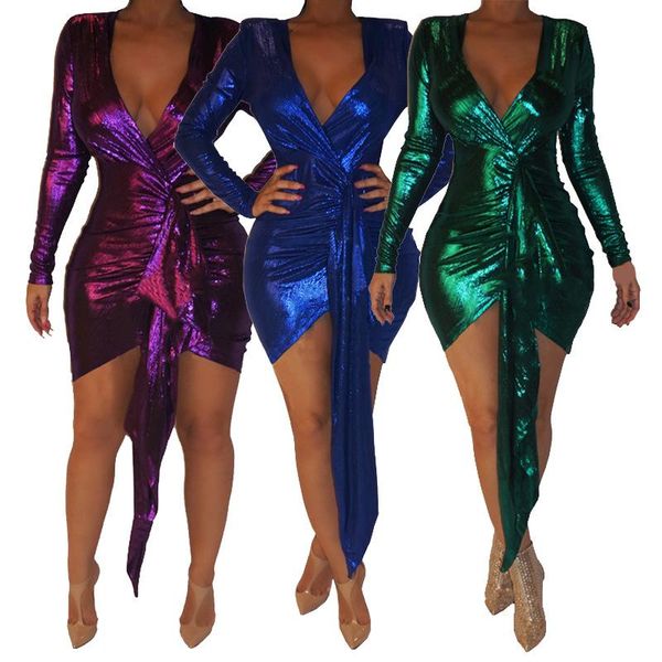 

casual dresses bodycon party women long sleeve v-neck summer hollow out sheath elegant mini dress vestidos robe femme, Black;gray