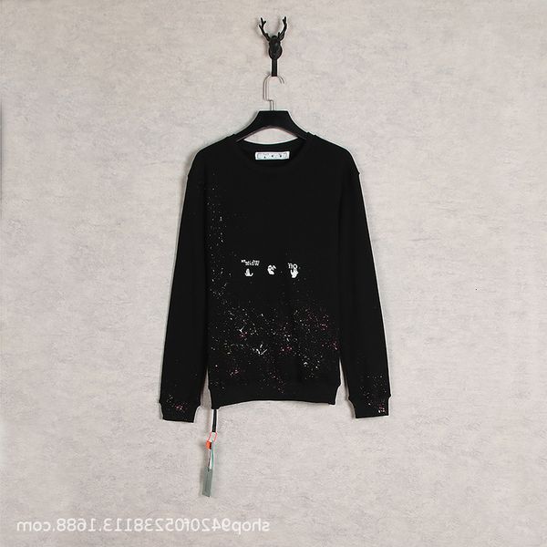 

spring and summer new 2021 off colorful speckled round neck pullover for men women, Black