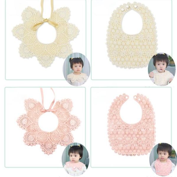 

hair accessories baby bib floral lace saliva towel bandana waterproof portable feeding bibs born supplies soft multi-layer girls fashion cut, Slivery;white