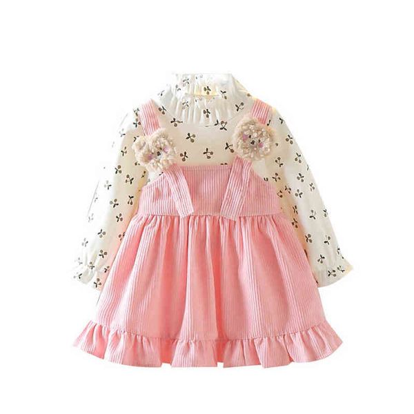 Bebê recém-nascido meninas roupas primavera outono corduroy joelho meninas vestidos de manga comprida crianças crianças 2 3 ano 6 9 12 18 meses g1215