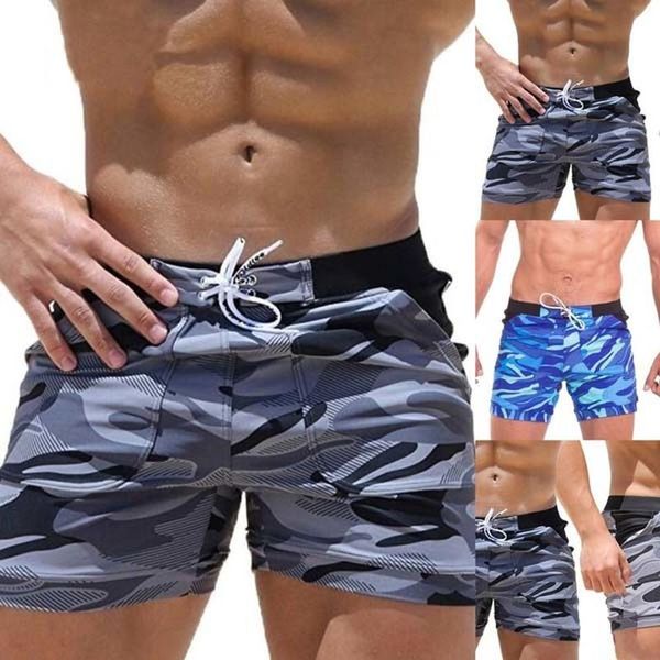 

men's shorts mens swim briefs men swimming trunks summer swiming wear man sports casual drawstring swimsuit beachwear, White;black