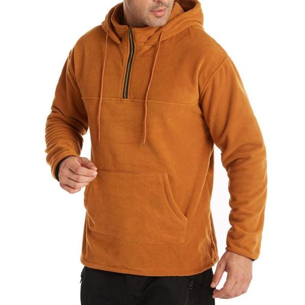

men's hoodies & sweatshirts men hoodie 2021 solid color large pocket fleece thick zipper sweatshirt for daily wear party, Black