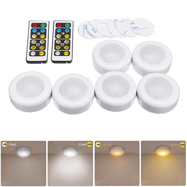 

cabinet light led battery double color puck lights dimmable under shelf kitchen counter lighting remote controller night