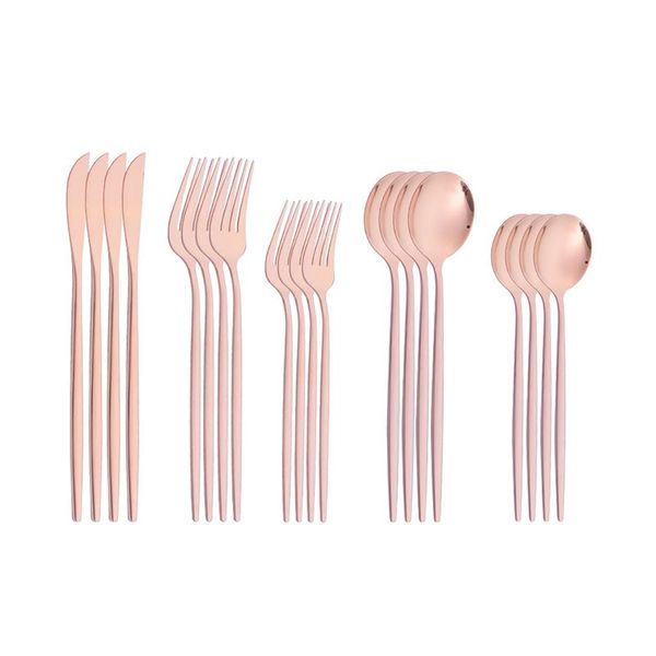 

stainless steel cutlery set 20pcs golden frosted table knife fork spoon kitchen silverware tableware tools dinnerware sets