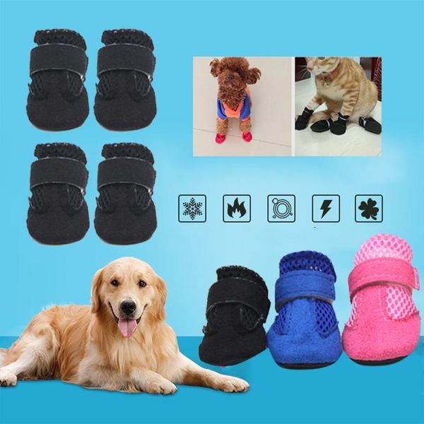 

dog apparel cat shoes 4pcs pet clothes dress up breathable supplies all size dogs christmas present soft puppy booties drop