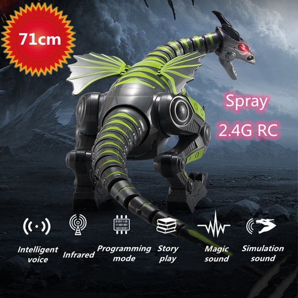 

71cm large high simulation dinosaur 2.4g remote control walking music light effect programmable voice coversation magic animal