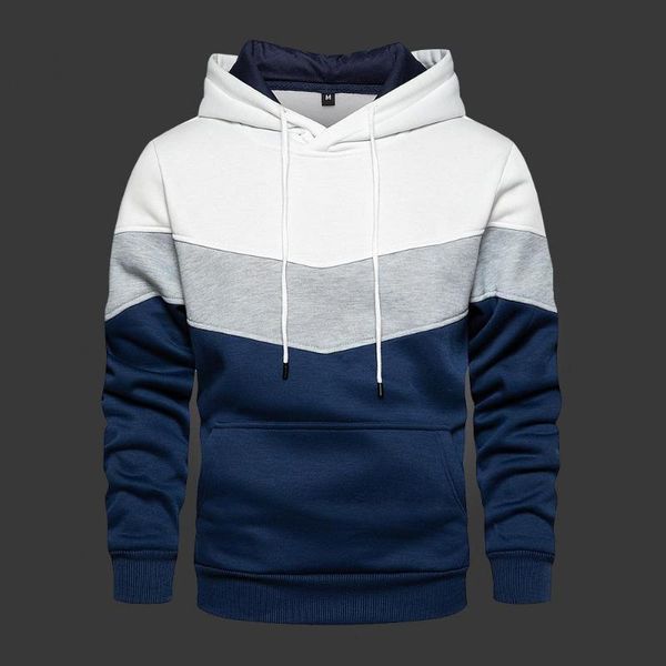

men's hoodies & sweatshirts hooded color fashion sweatshirt long sleeve autumn spring ccasual sports patchwork, Black