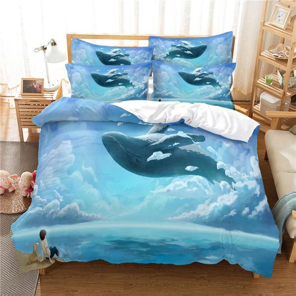 

bedding sets whale 3d set  duvet cover bed cotton bedroom