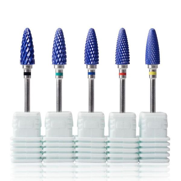 

nail art equipment ceramic polishing head blue drill bit electric machine accessories removal tool, Silver