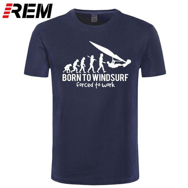 

rem selling funny vintage born to windsurf evolution funny t shirt for men 210324, White;black