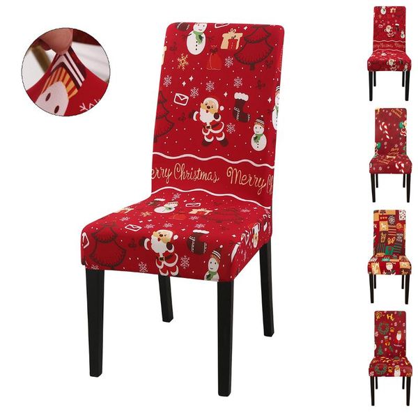 

chair covers cover christmas santa claus print dining slipcover stretch seat case for el banquet decoration xmas pad