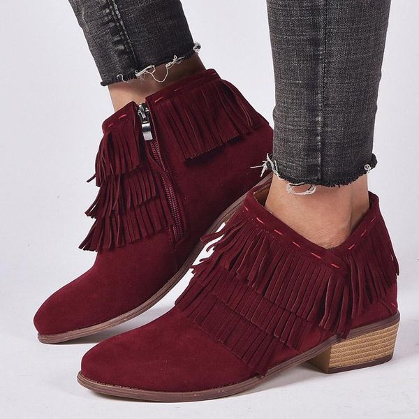 

women ankle boots ladies tassel zipper women's soft pu leather woman solid flat comfortable female platform shoes 2020 fashion, Black