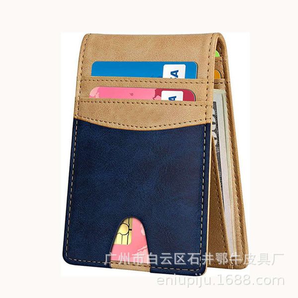 

the wallet clip bag leather rfid men's card cover u.s. dollar clip wallet, Black